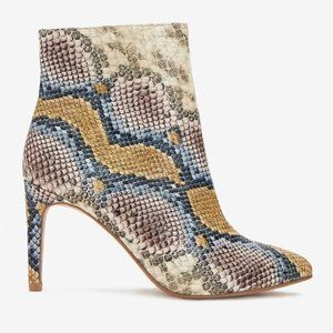 Snakeskin Print Booties